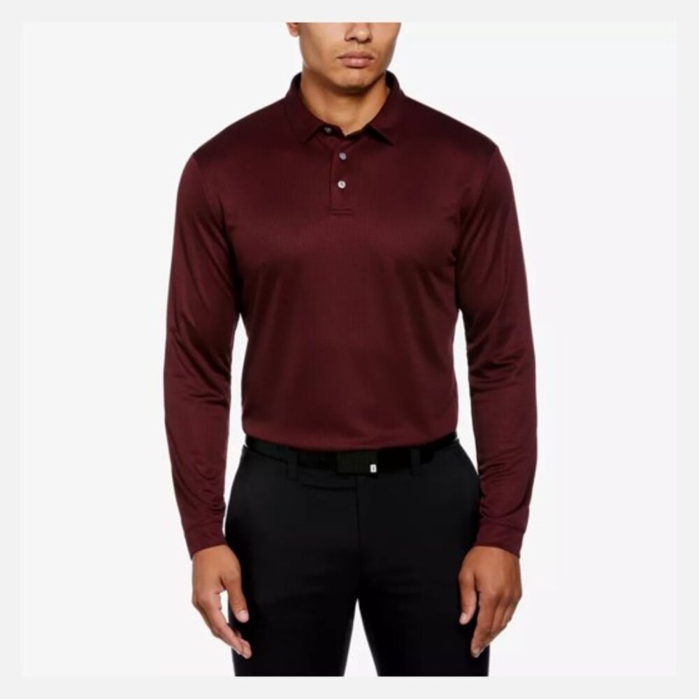 PGA Tour Men’s Golf Shirt, Burgundy, Size Large